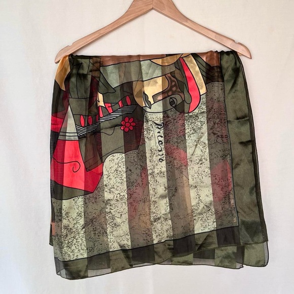 One of a Kind Vintage Silk Picasso headscarf - Picture 1 of 5
